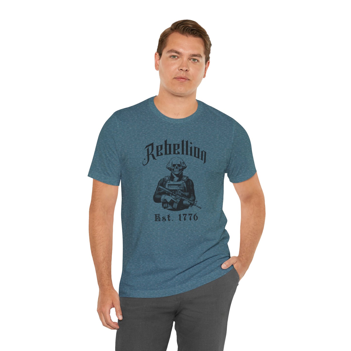 Patriotic Tee, Rebellion, Est 1776 - Unisex Jersey Short Sleeve Shirt, 4th of July Gift, Independence Day Clothing, American Flag Top, USA