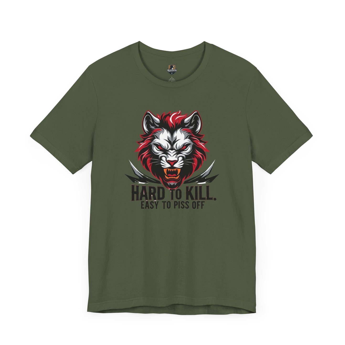 Hard to Kill Graphic Tee, Funny T-Shirt for Tough Individuals, Unisex Short Sleeve Top for Gift, Casual Wear, Streetwear