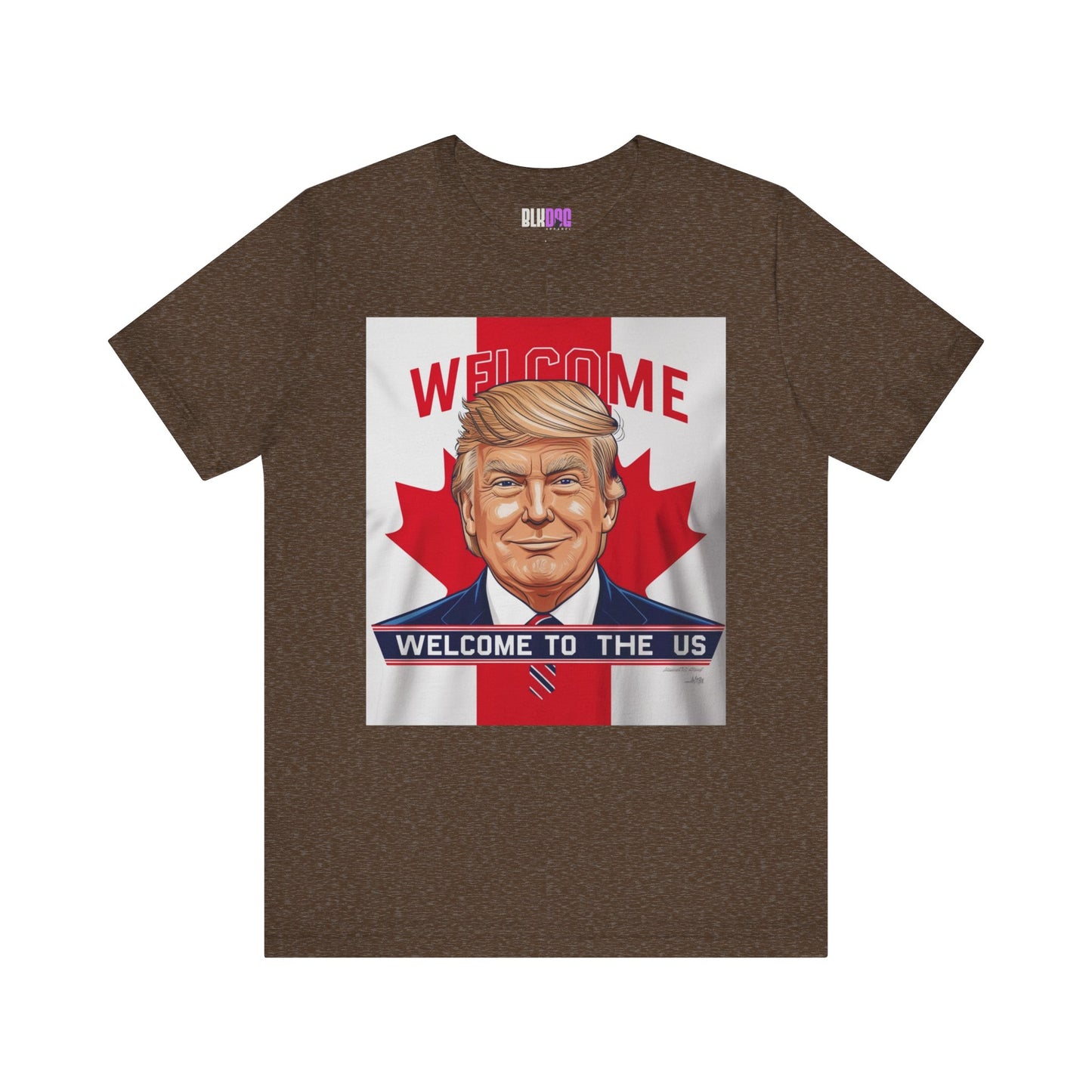 USA Welcome Jersey Tee with Canadian Flag and Donald Trump, Unisex T-Shirt, Patriotic Tee, Political Shirt, America Apparel, US Flag Top