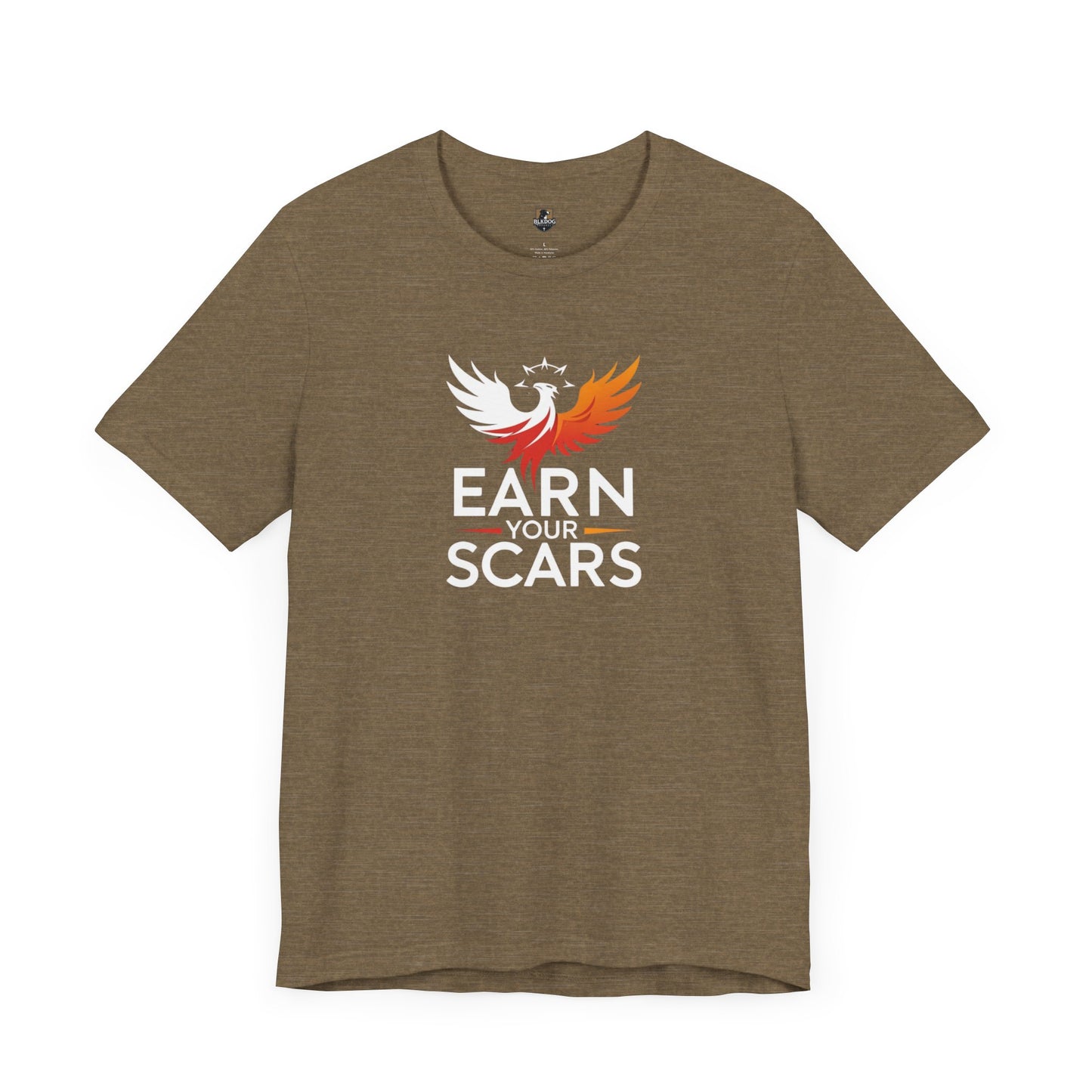 Phoenix Rise T-Shirt | Earn Your Scars Tee | Motivational Apparel | Gift for Resilience, Fitness, and Mental Strength