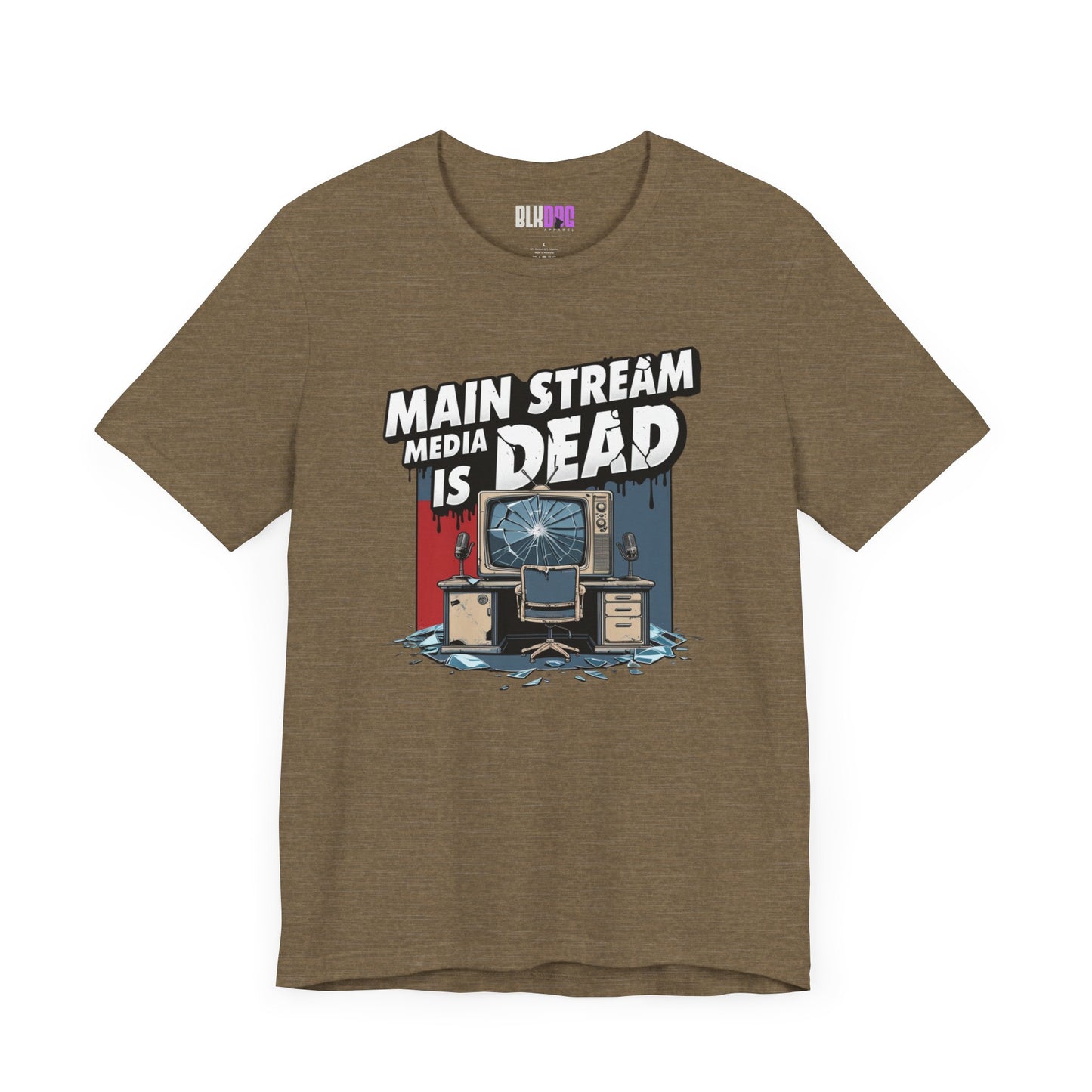 Main Stream Media is Dead Unisex Tee, Short Sleeve T-Shirt, Graphic Shirt, Protest Apparel, News Media, Truth