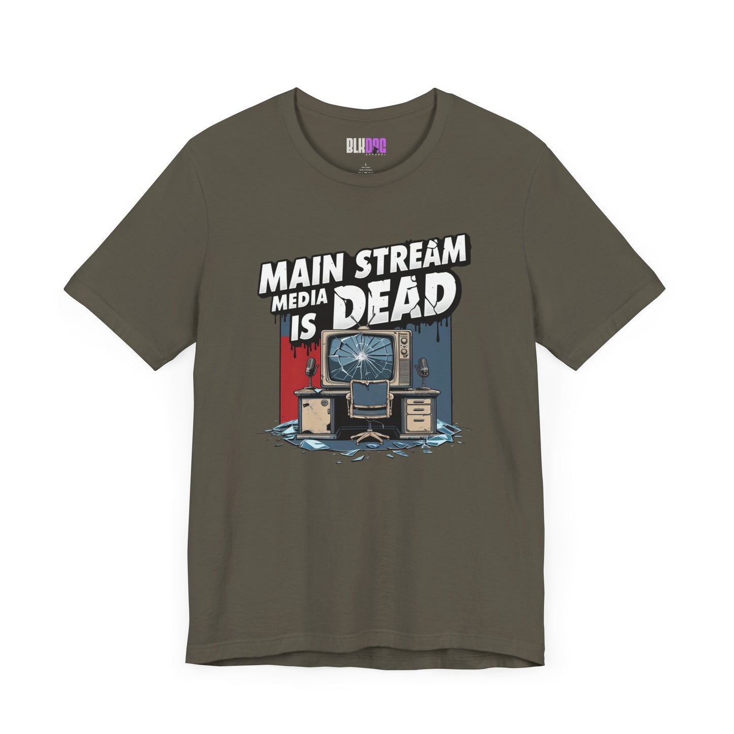Main Stream Media is Dead Unisex Tee, Short Sleeve T-Shirt, Graphic Shirt, Protest Apparel, News Media, Truth