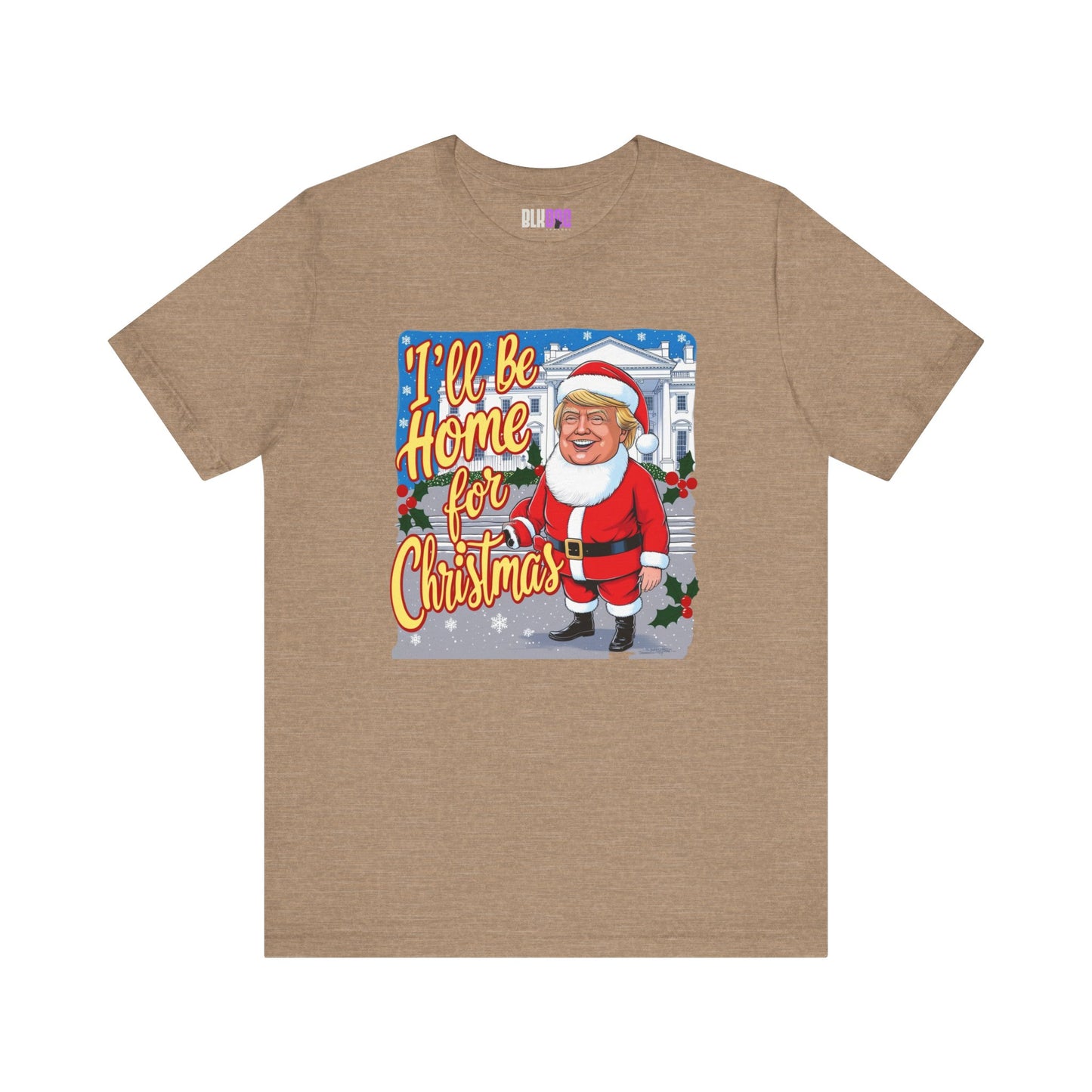 Christmas Trump Home Tee, Funny Political Graphic T-Shirt, White House Holiday Shirt, Patriotic Unisex Jersey Top, Mens Womens Apparel