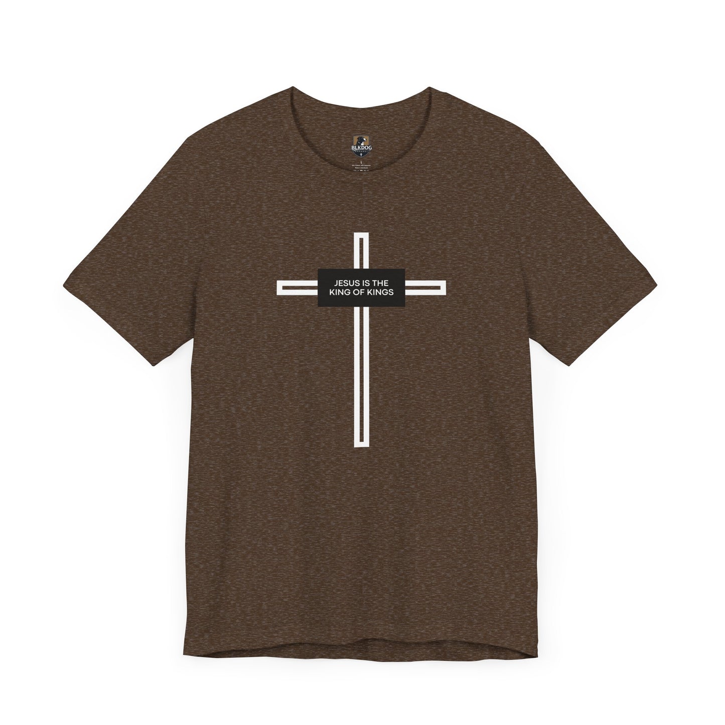 Religious Christian Unisex Tee, Jesus King of Kings Cross Shirt, Faith Gift, Church Apparel, Bible Verse Top