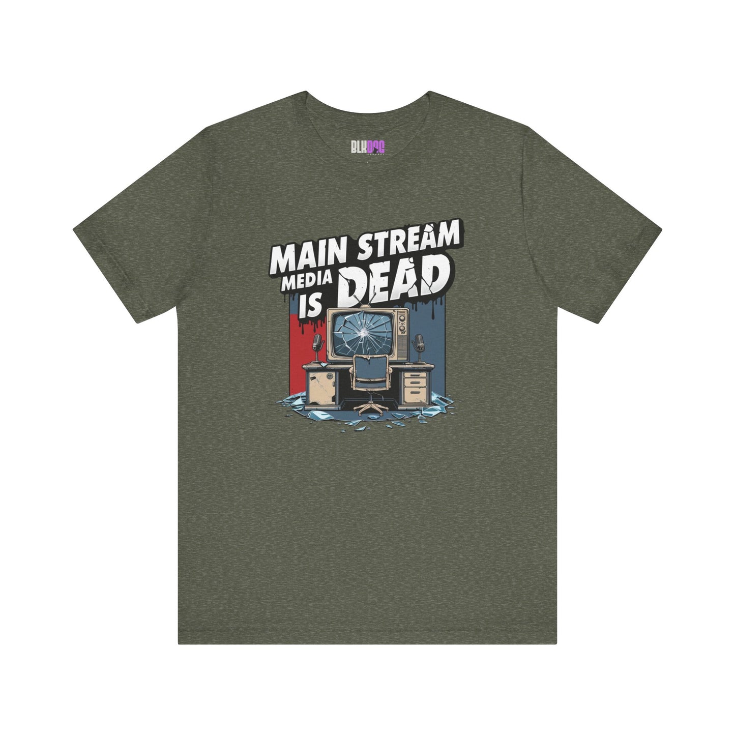 Main Stream Media is Dead Unisex Tee, Short Sleeve T-Shirt, Graphic Shirt, Protest Apparel, News Media, Truth