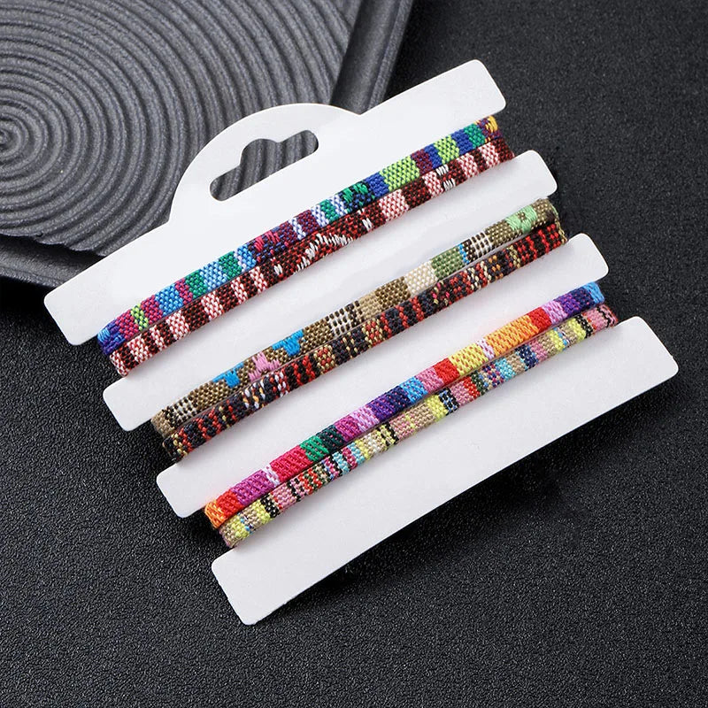 6Pcs/set random hand rope set with string for men and women an adjustable Bohemian bracelet