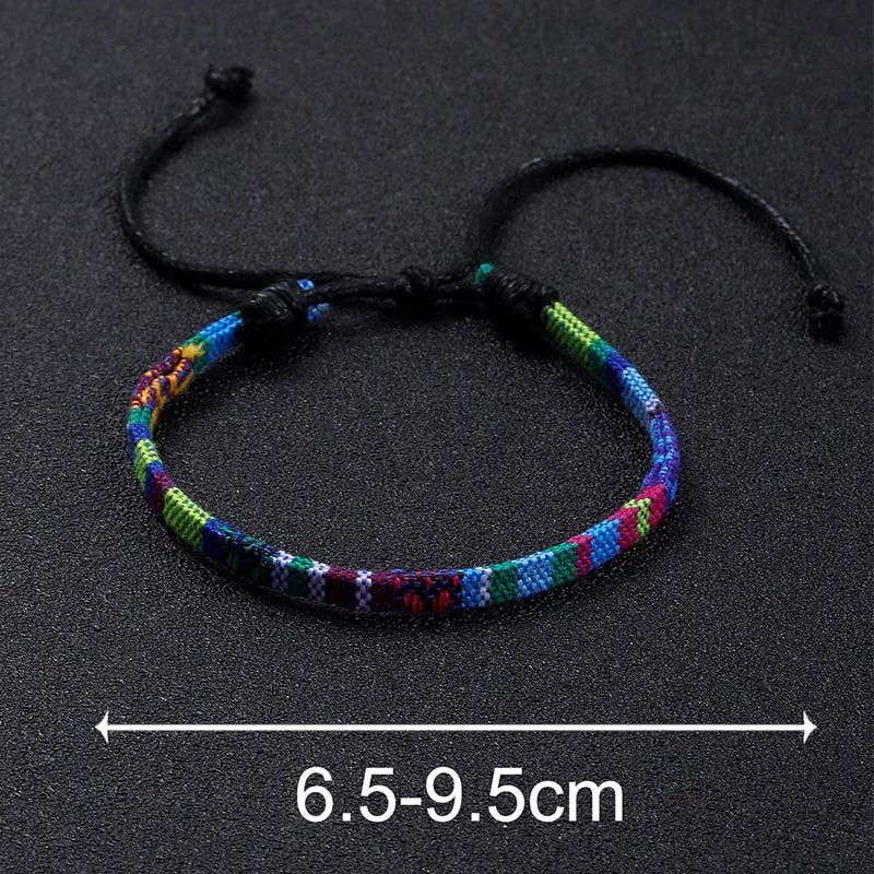 6Pcs/set random hand rope set with string for men and women an adjustable Bohemian bracelet