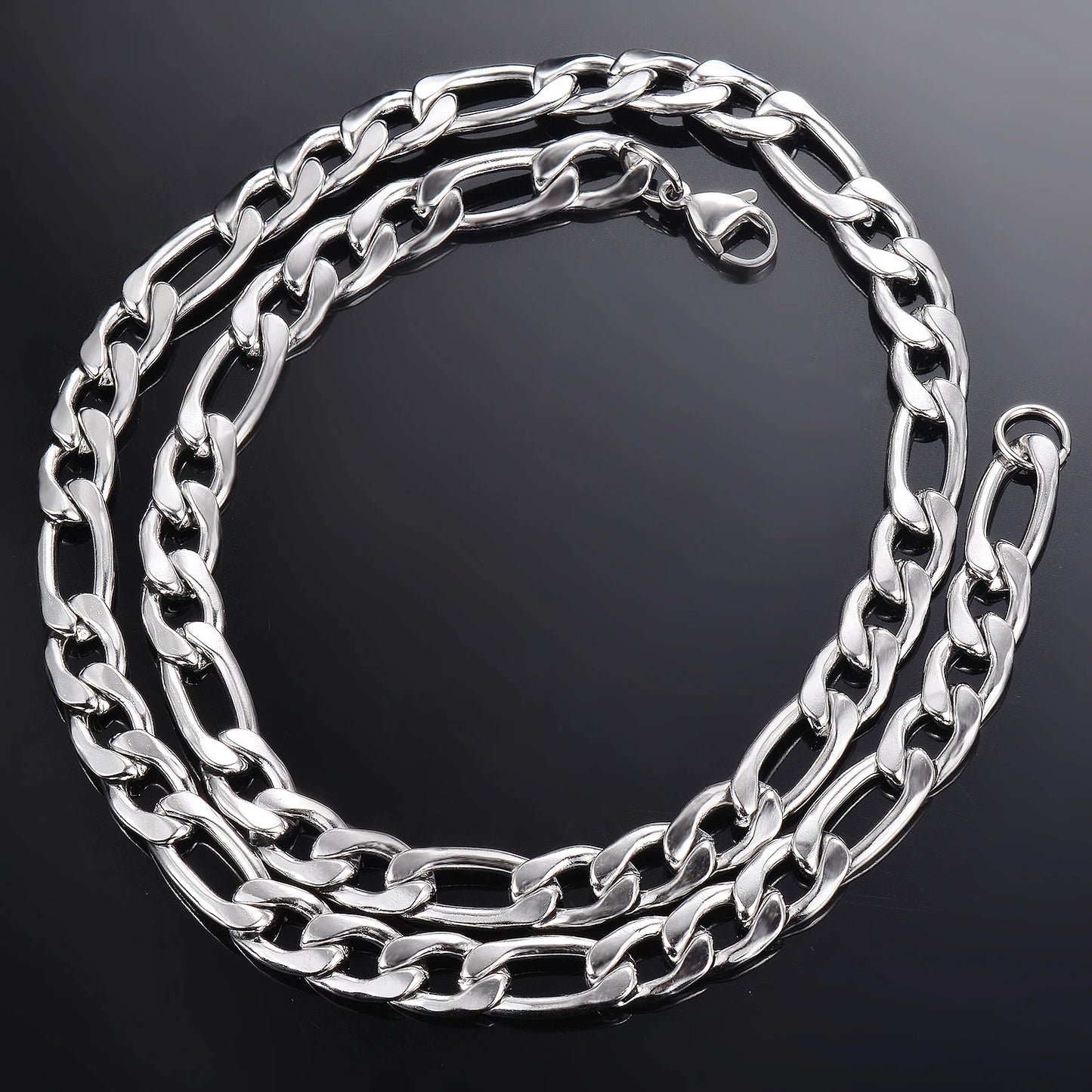 1 piece 3mm/3.8mm/4.5mm/5mm/6mm/7mm/7.5mm Figaro Link Chain Jewelry Classic Curb Necklace Stainless Steel Chain for Men Women