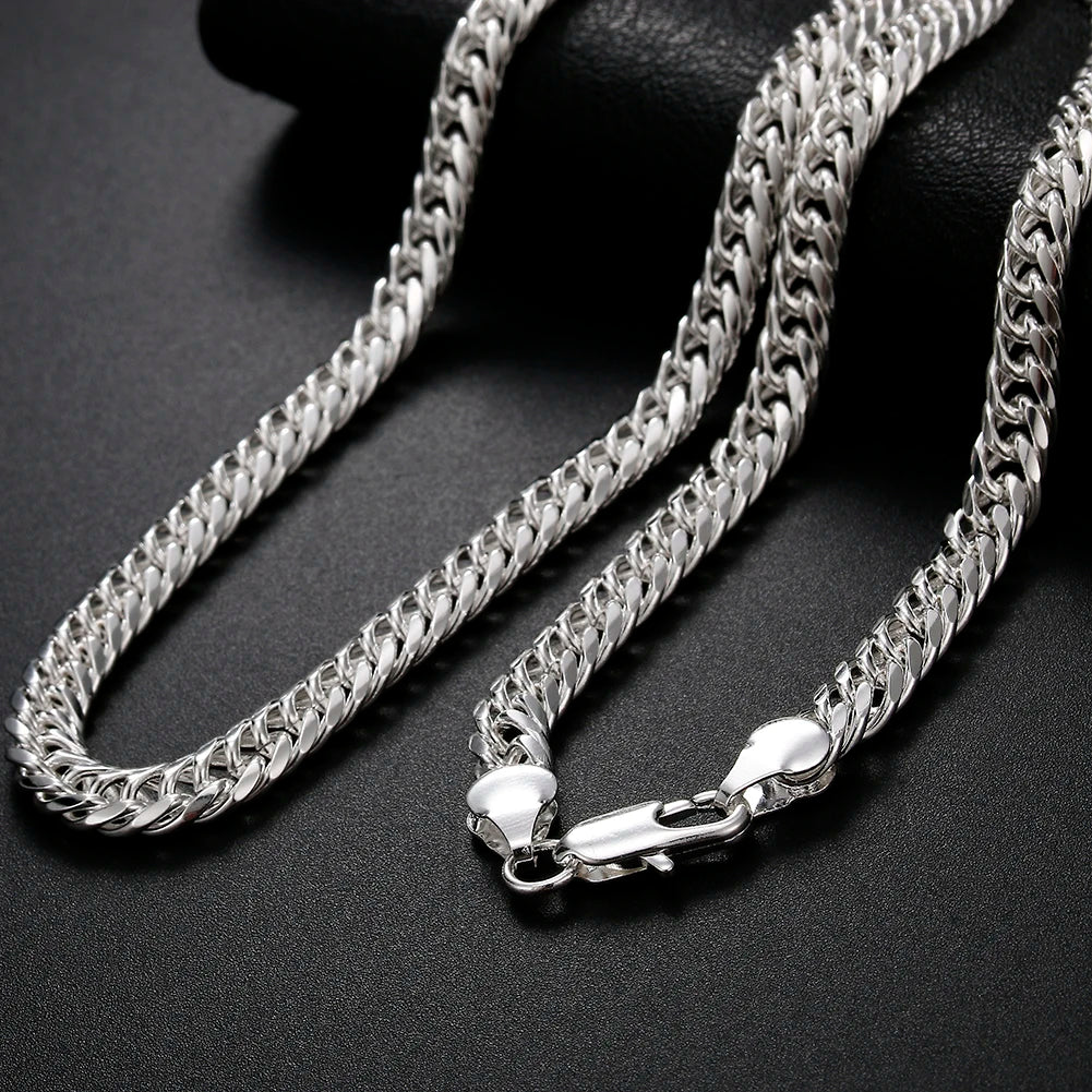 Fashion brand 925 Sterling Silver Necklace for men's classic personality 6MM chain 24 inches Christmas gifts party fine Jewelry