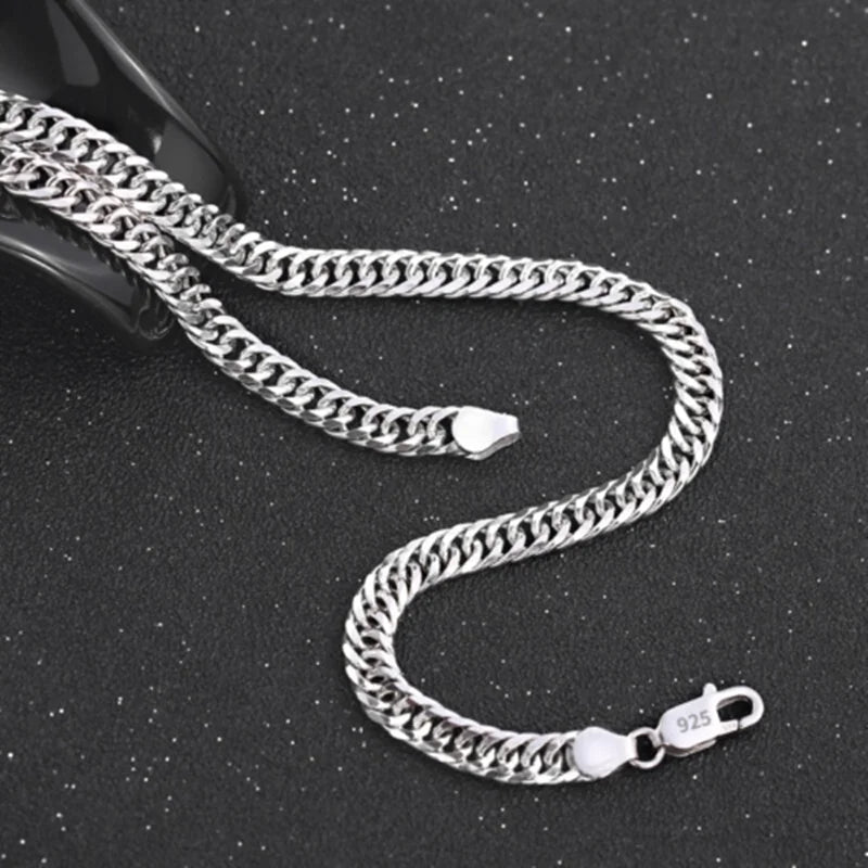 Fashion brand 925 Sterling Silver Necklace for men's classic personality 6MM chain 24 inches Christmas gifts party fine Jewelry