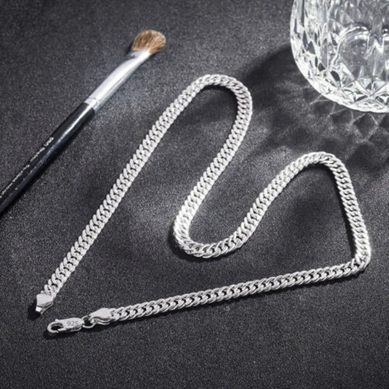 Fashion brand 925 Sterling Silver Necklace for men's classic personality 6MM chain 24 inches Christmas gifts party fine Jewelry