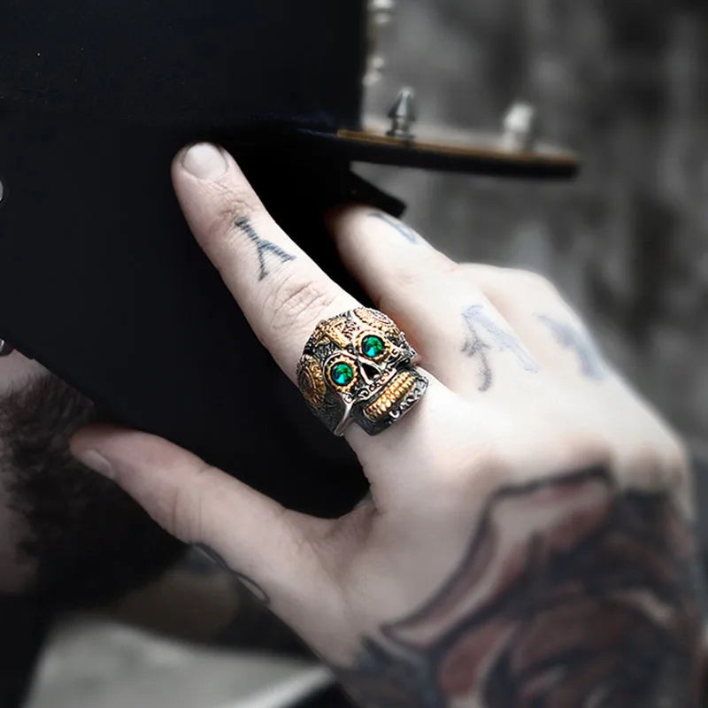 Beier 316L Stainless Steel gem ring Cross skull biker men Ring hot sale Man's fashion jewelry LLBR8-327R