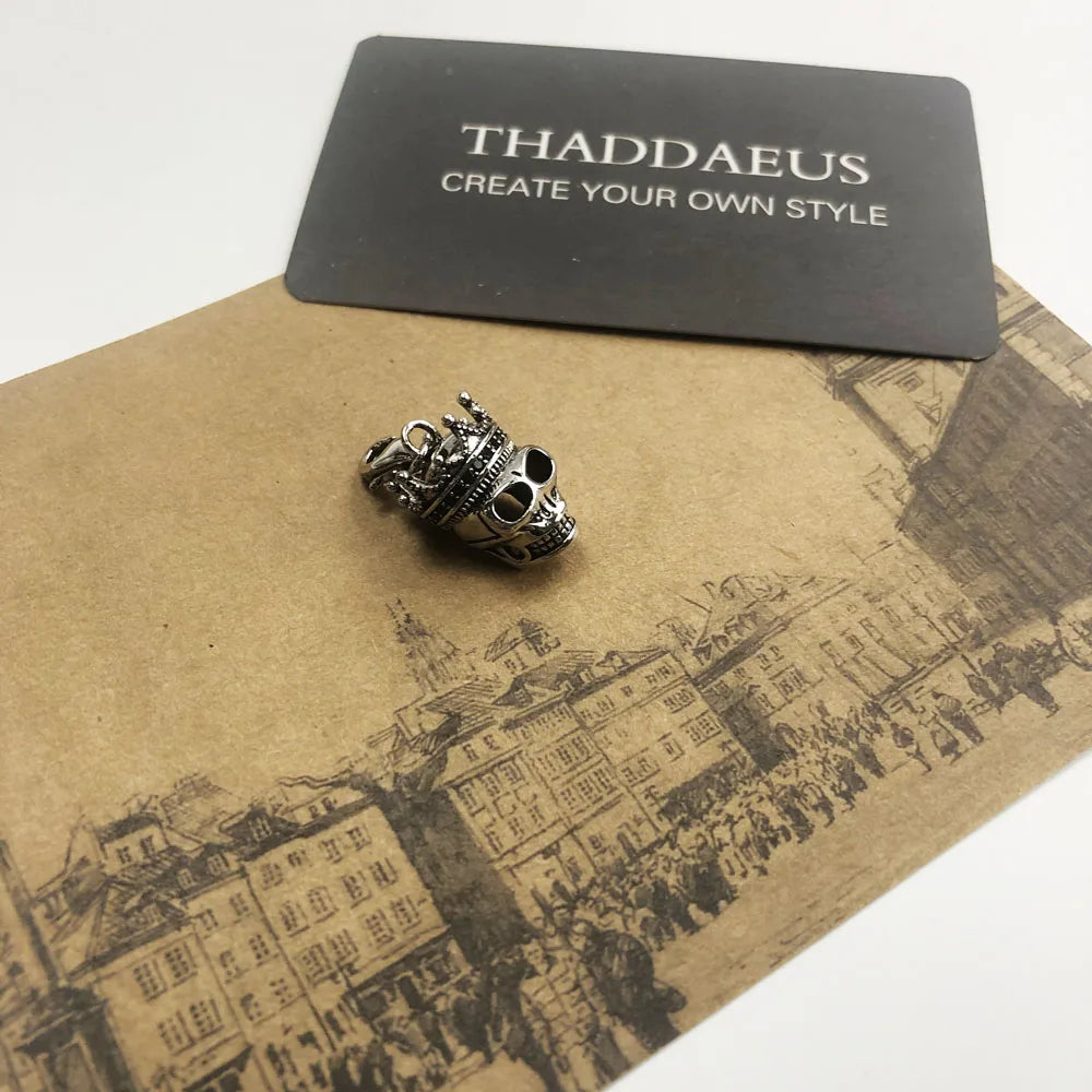 Skull King Charm Necklace Summer Brand New Fashion Jewelry Europe 925 Sterling Silver Bijoux Rock’n’roll Gift For Women Men