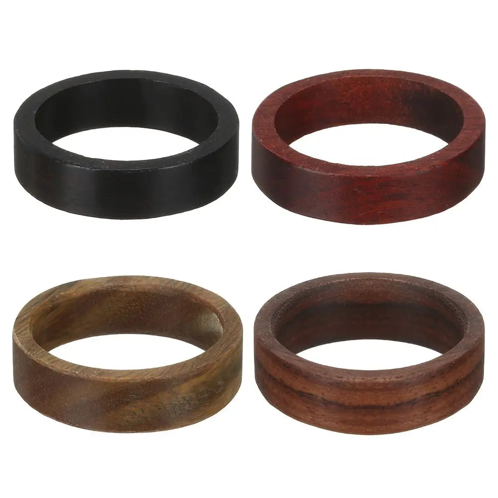New Sandalwood Ebony Natural Wood Rings Pagan Retro Pull Finger Mens Ebony Finger Ring Women Men Jewelry Gift Party Accessories