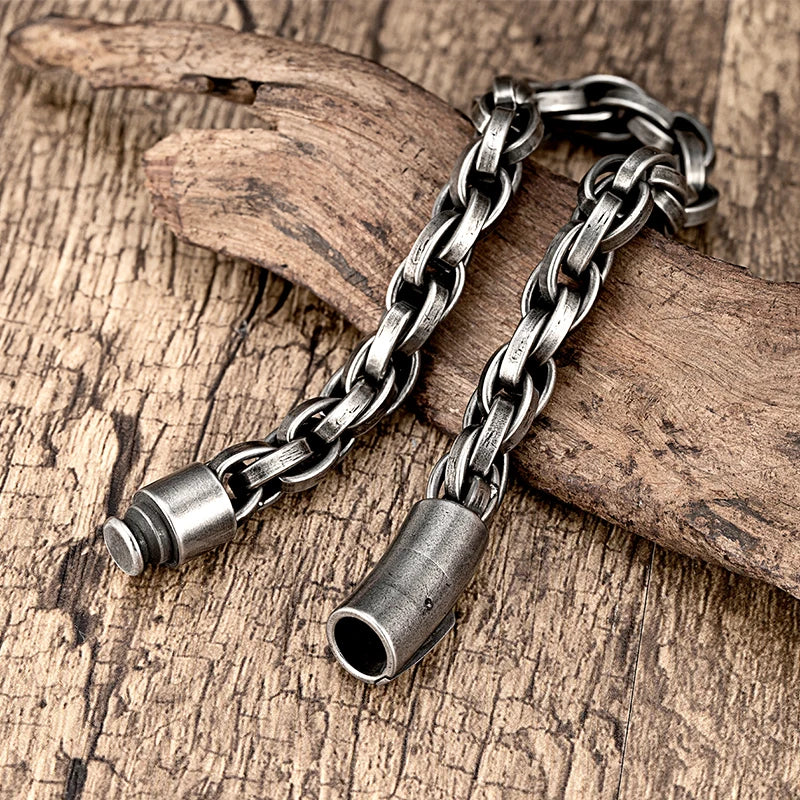 Men's Stainless Steel Trendy Bracelet Woven Hand Twisted Fried Dough Twists Chain Male hand Accessories Personalized Bangle Gift