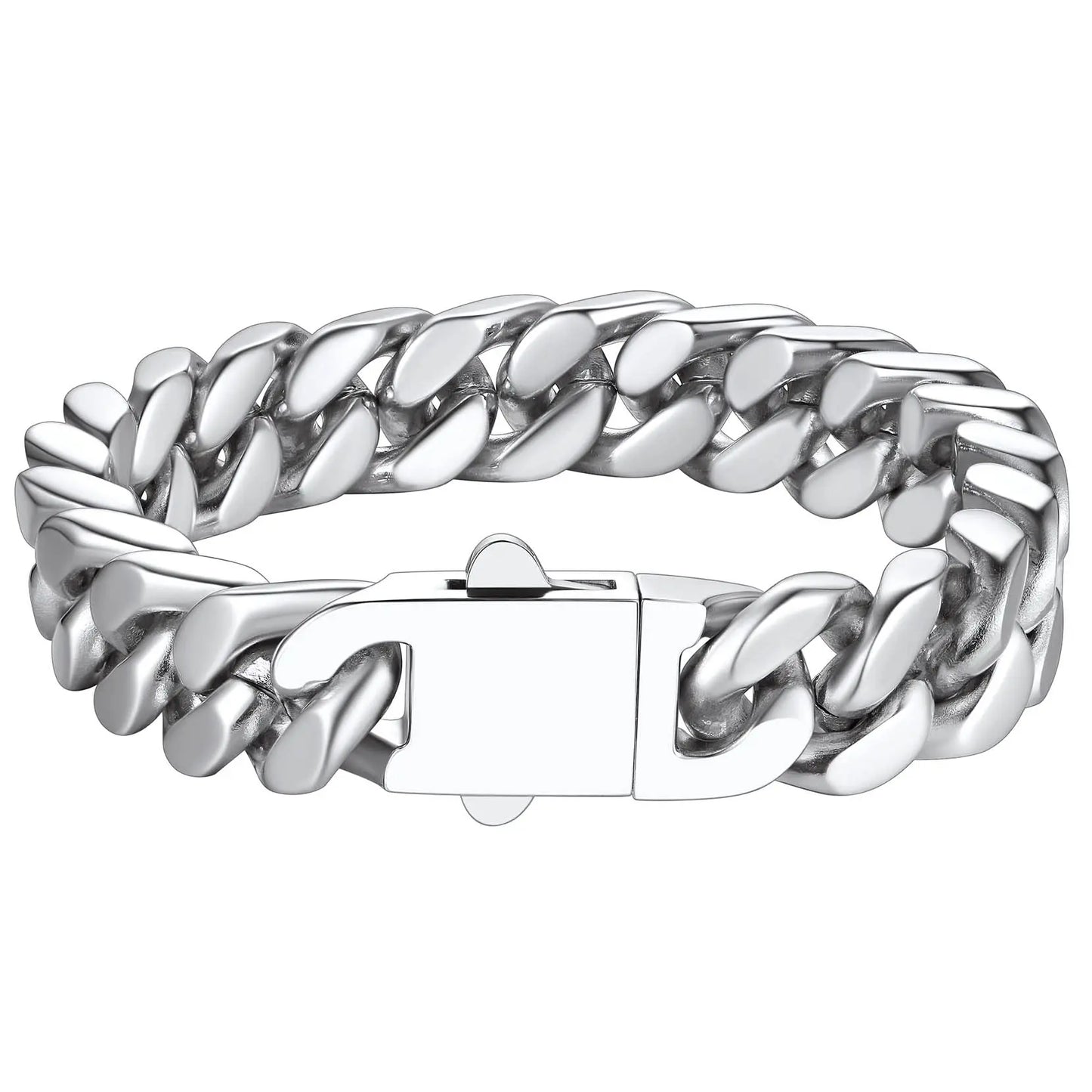 8/10/12/14mm Wide Miami Cuban Link Chain Bracelet for Men Women Hip Hop Urban Street-wear Jewelry Stainless Steel Bracelet