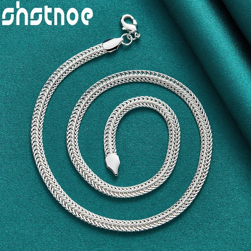 SHSTONE 925 Sterling Silver 20 Inch Flat Snake Chain Necklace For Women Man Fashion Party Wedding Charm Gift Engagement Jewelry