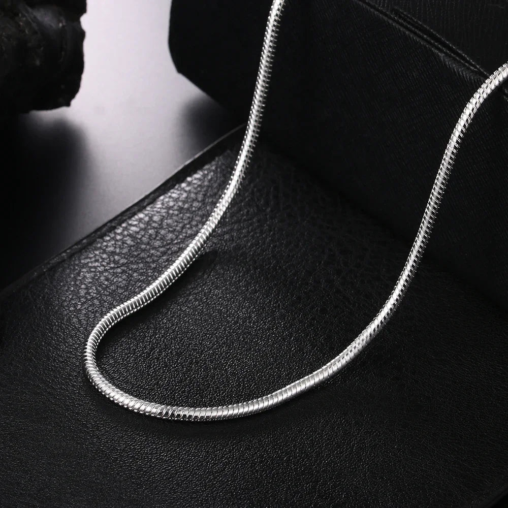 925 Sterling Silver 16/18/20/22/24 Inch 3MM Snake Bone Chain Necklace For Women Men Wedding Fashion Jewelry Charm Gifts