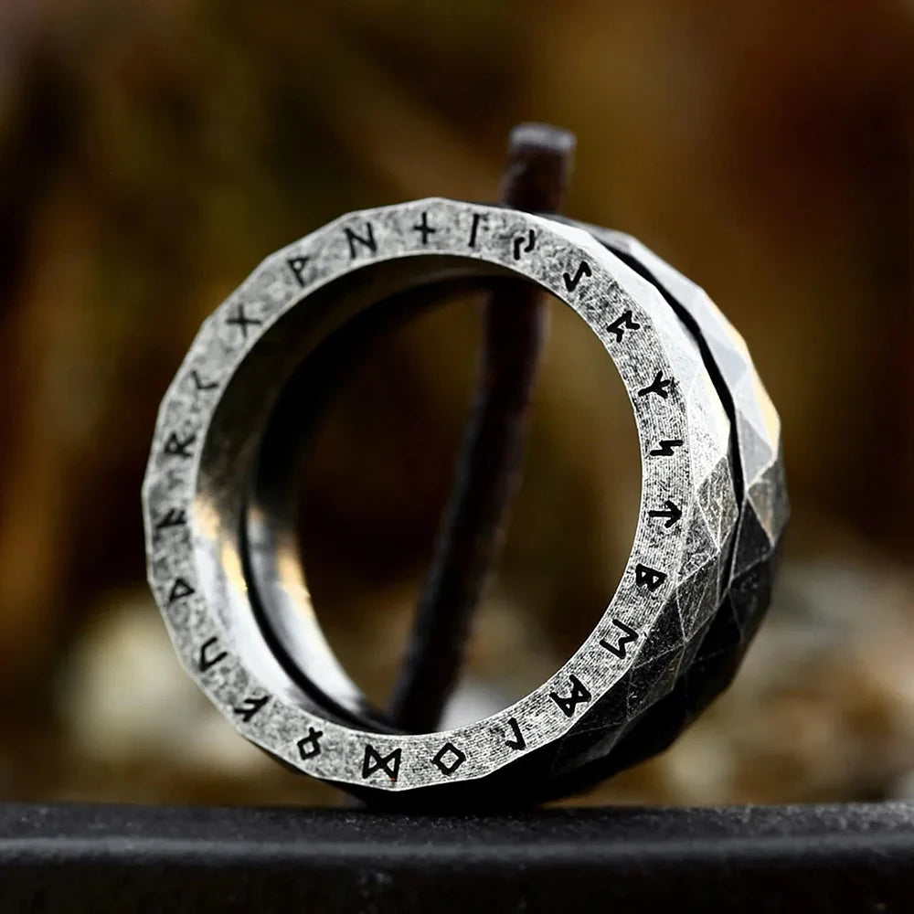 Nordic Retro Viking Rune Ring For Men Stainless Steel Viking Amulet Ring Simple Small Size Fashion Jewelry Gifts Dropshipping