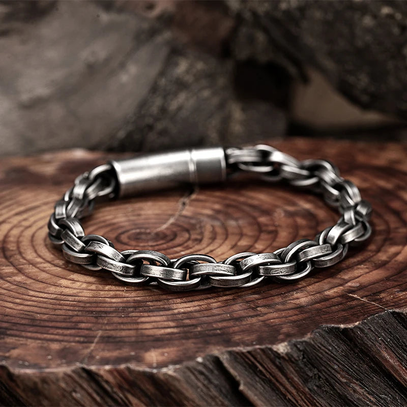 Men's Stainless Steel Trendy Bracelet Woven Hand Twisted Fried Dough Twists Chain Male hand Accessories Personalized Bangle Gift