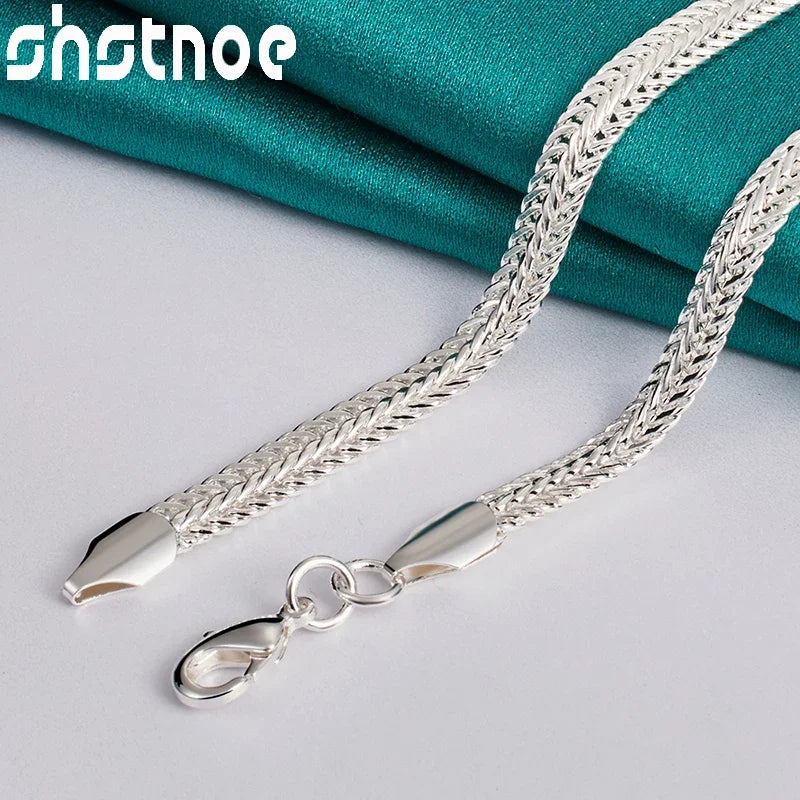 SHSTONE 925 Sterling Silver 20 Inch Flat Snake Chain Necklace For Women Man Fashion Party Wedding Charm Gift Engagement Jewelry