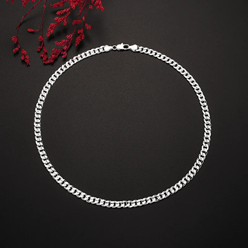 New original designer 925 sterling Silver charm 7MM Chain Necklace For Women man Fashion Party Wedding Accessories Jewelry gifts