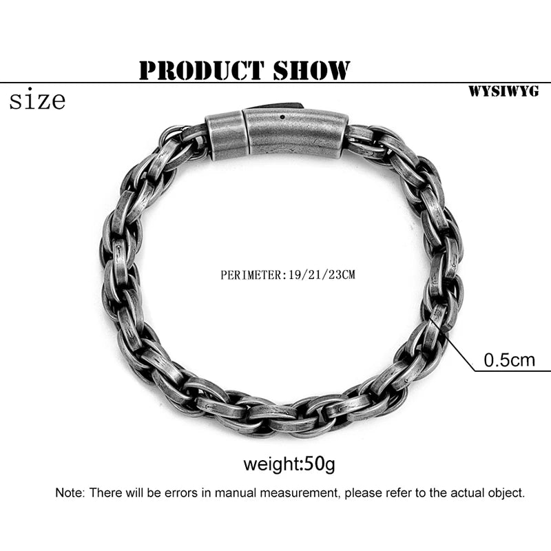 Men's Stainless Steel Trendy Bracelet Woven Hand Twisted Fried Dough Twists Chain Male hand Accessories Personalized Bangle Gift