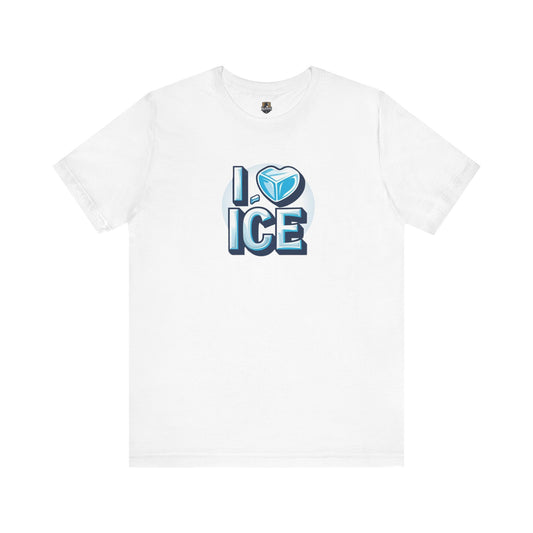 I Love Ice Unisex Short Sleeve Tee, Cute T-Shirt for Ice Cream Lovers, Summer Fashion, Gift for Friends, Ice Cream Party Attire