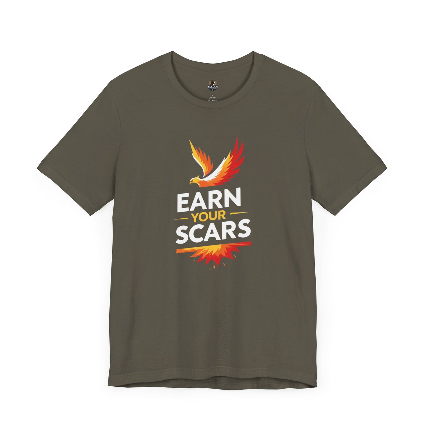 Empowering Graphic Tee: Earn Your Scars, Unisex T-Shirt, Motivational Shirt, Gifts for Athletes, Fitness Apparel, Casual Wear, [...]