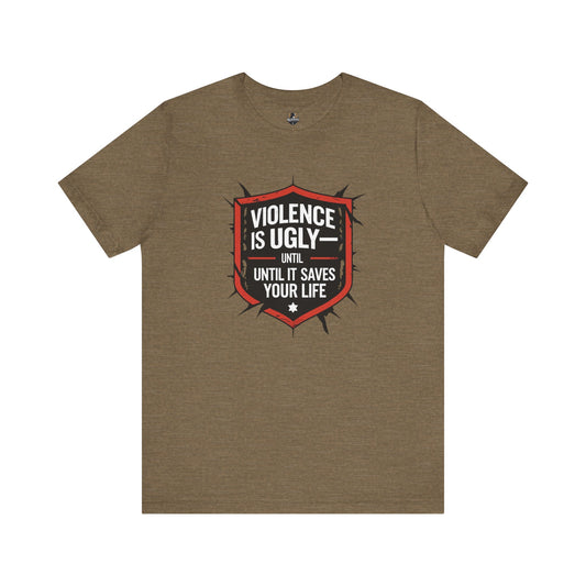 Violence is Ugly Tee, Unisex Graphic Tee, Awareness Shirt, Casual Everyday Wear, Gift for Activists, Motivational Apparel
