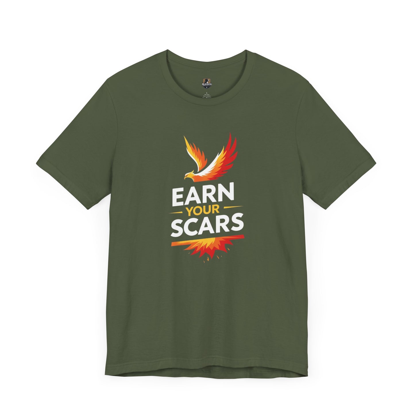 Empowering Graphic Tee: Earn Your Scars, Unisex T-Shirt, Motivational Shirt, Gifts for Athletes, Fitness Apparel, Casual Wear, [...]