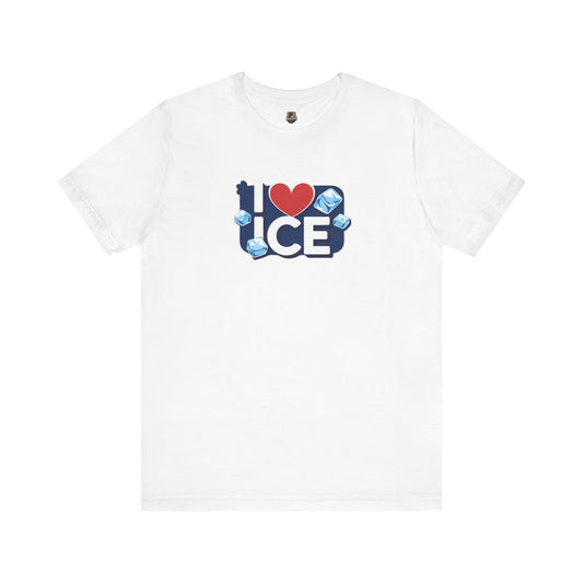I Love Ice - Cool Unisex Jersey Tee, Fun Summer Casual Wear, Unique Gift for Ice Lovers, Cute Graphic T-Shirt, Festival Fashion