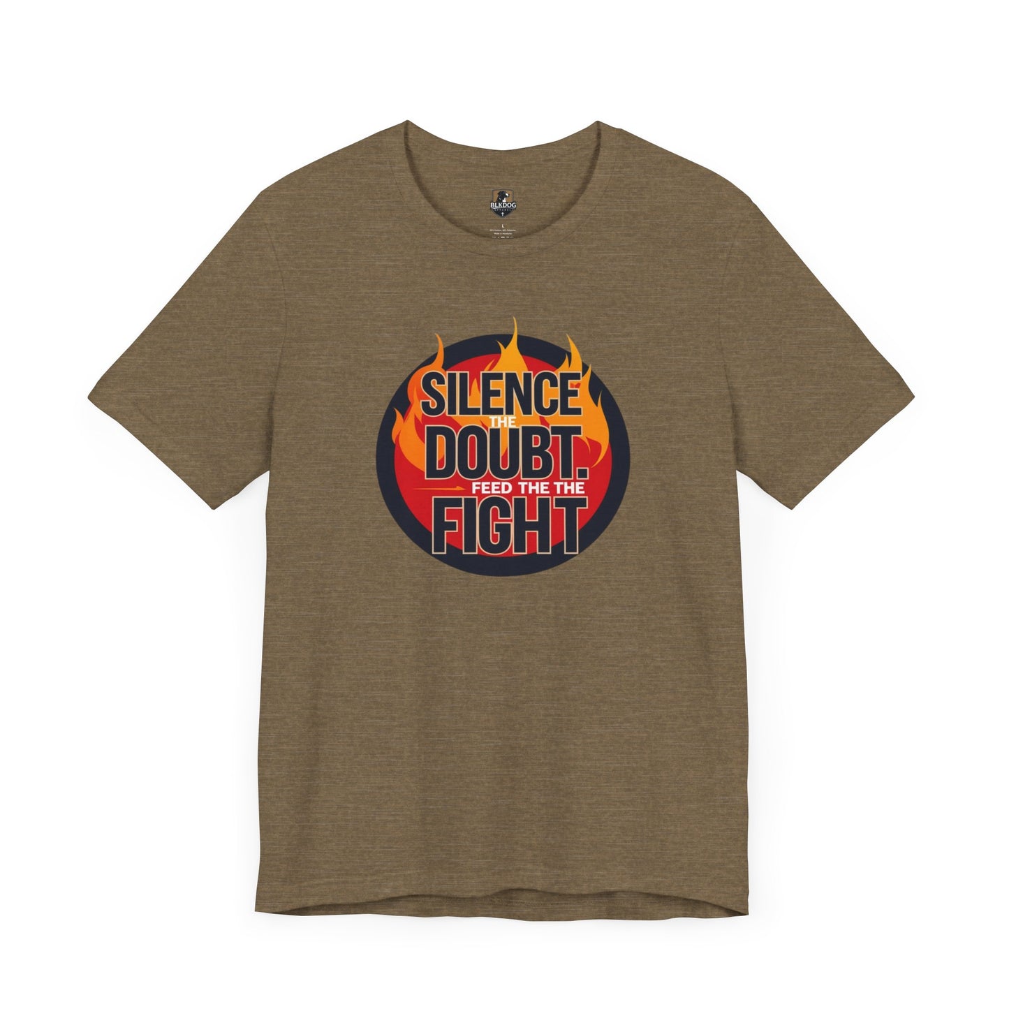 Empowering Message Tee - Silence Doubt, Feed the Fight, Motivational T-Shirt, Perfect for Fitness, Gifts for Athletes, Inspirational [...]