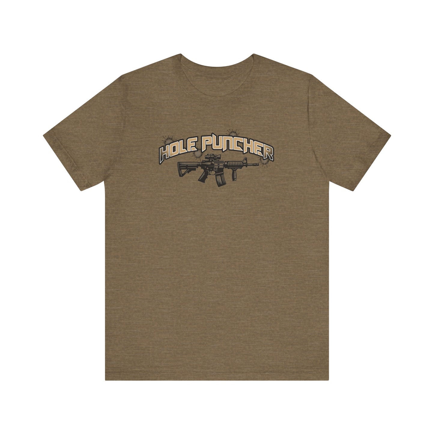 Hole Puncher Gun Shirt - Unisex Tee, Short Sleeve T-Shirt, Bullet hole design, firearm enthusiast gift, firearm lover top