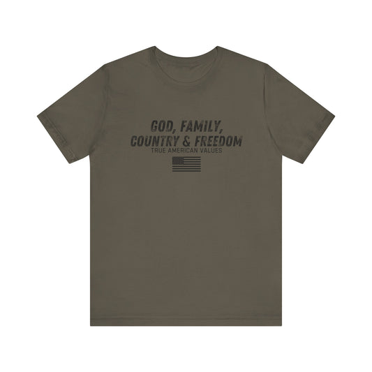 God Family Country Freedom Unisex Tee, Patriotic America Shirt, USA Independence Day Top, American Pride Tshirt, 4th of July Gift
