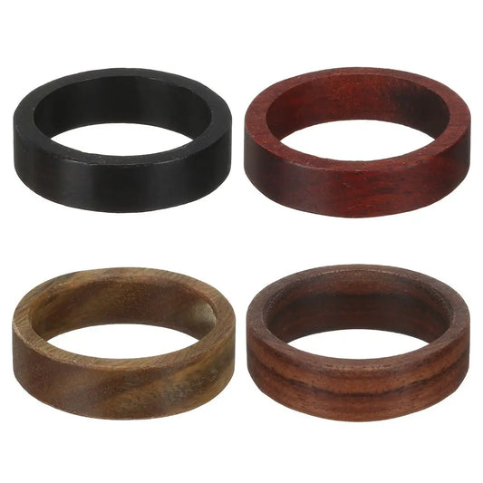 New Sandalwood Ebony Natural Wood Rings Pagan Retro Pull Finger Mens Ebony Finger Ring Women Men Jewelry Gift Party Accessories