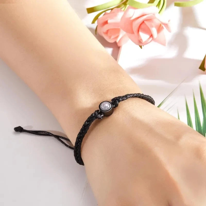 Wholesale Men's Projection Bracelets Stainless Steel Custom Projection Bracelets Woven Photo Bracelets Commemorative Gifts