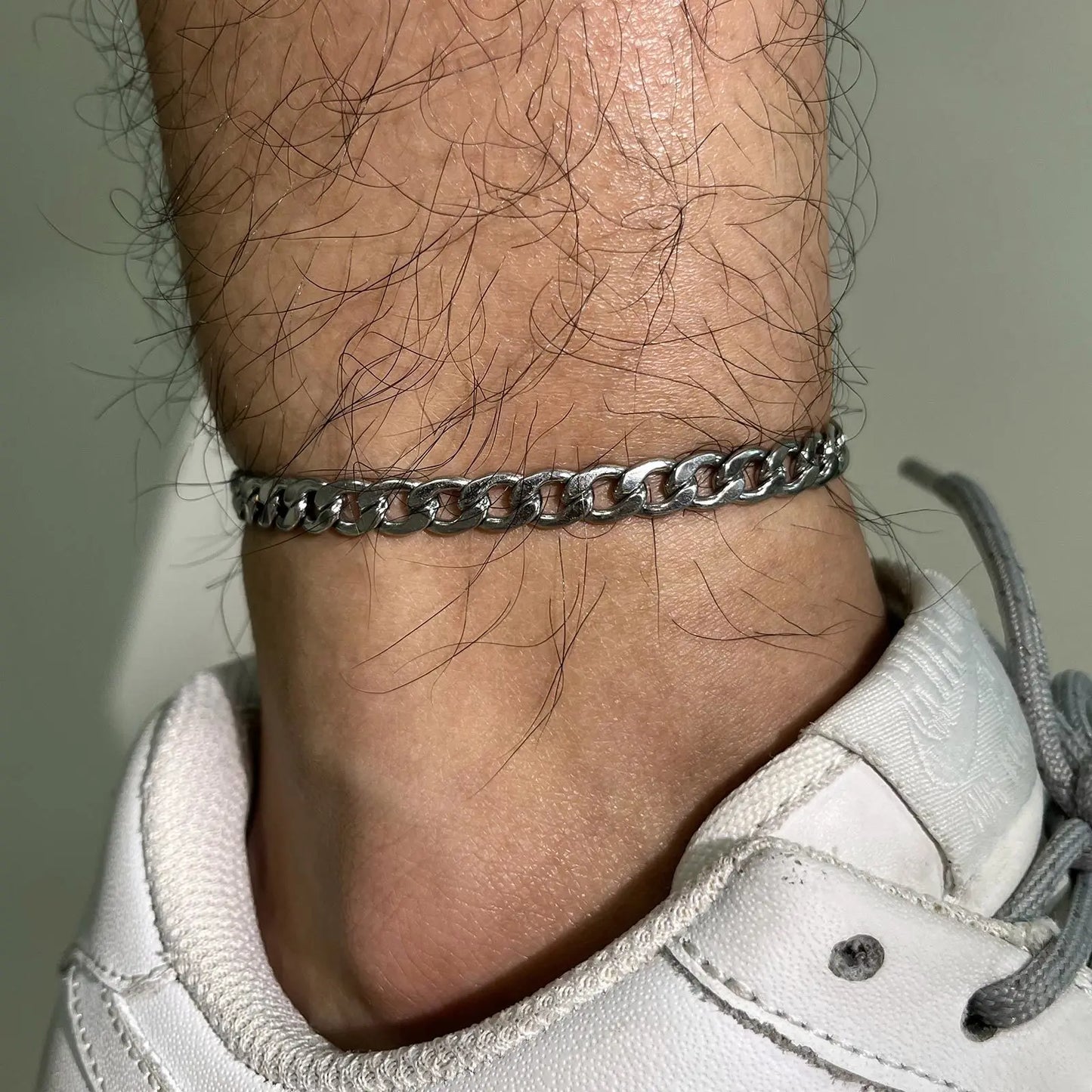Basic Men Wheat Chain Anklets,Waterproof Stainless Steel Cuban Chain Anklet Foot Bracelet,Barefoot Gifts for Him Jewelry