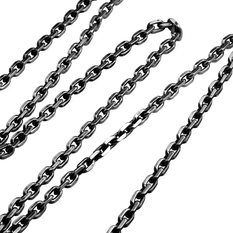 Real Pure 925 Sterling Silver Necklaces For Men And Women Vintage Viking Link Chain Punk Jewellery