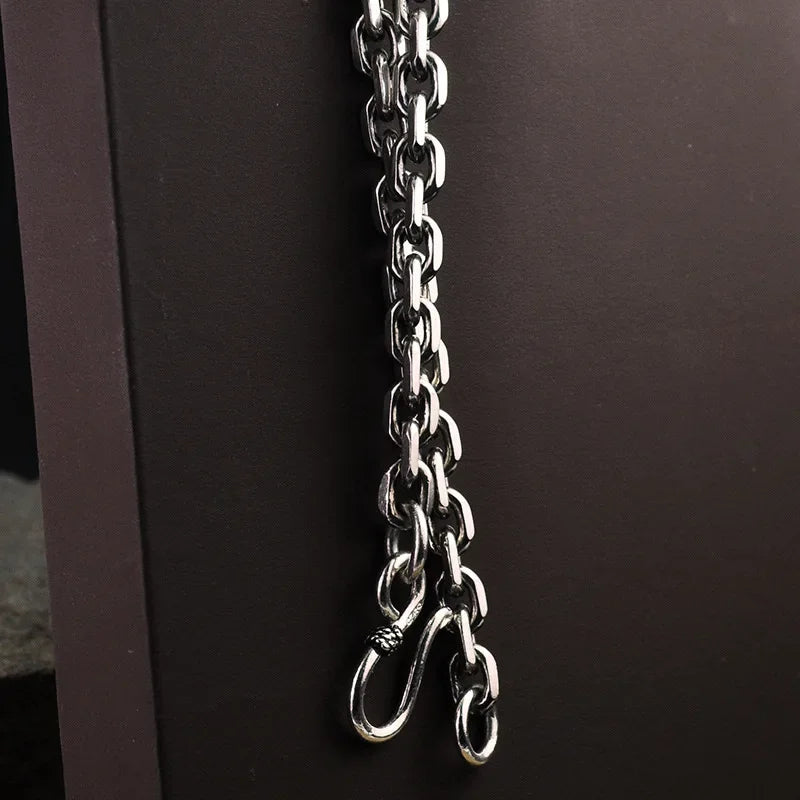 Real Pure 925 Sterling Silver Necklaces For Men And Women Vintage Viking Link Chain Punk Jewellery