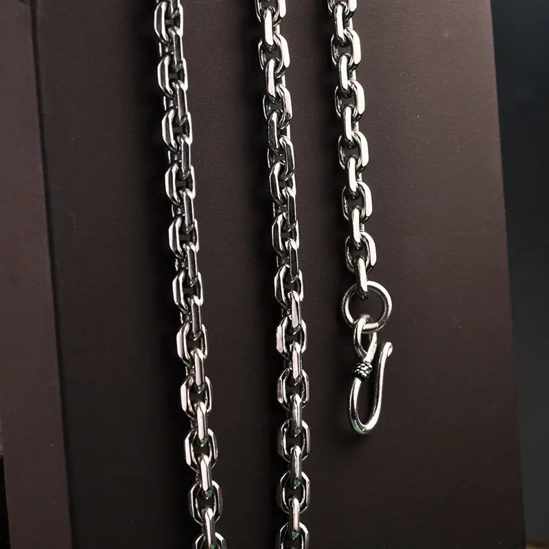 Real Pure 925 Sterling Silver Necklaces For Men And Women Vintage Viking Link Chain Punk Jewellery